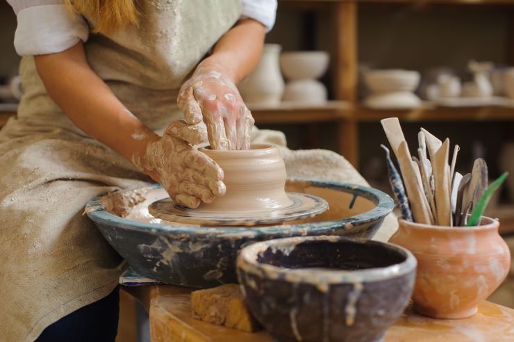 pottery art classes in san francisco stock