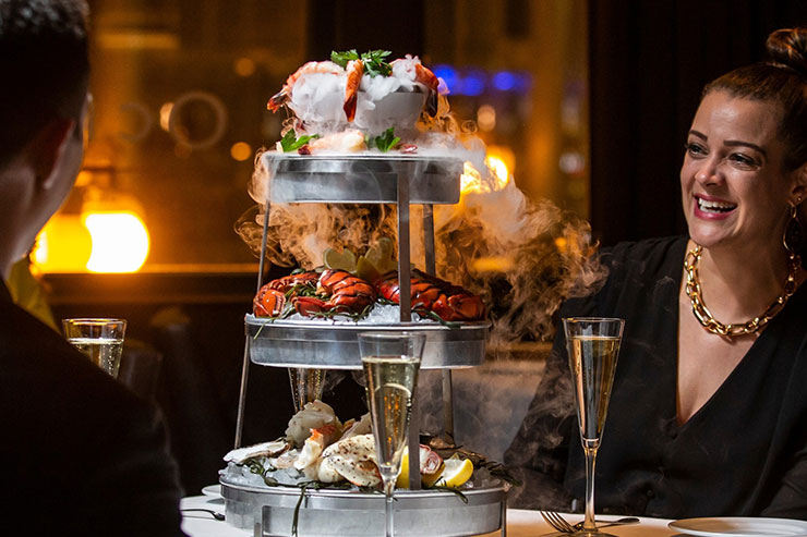 Ocean Prime - Smoking Jumbo Shrimp Cocktail? Sign us up!