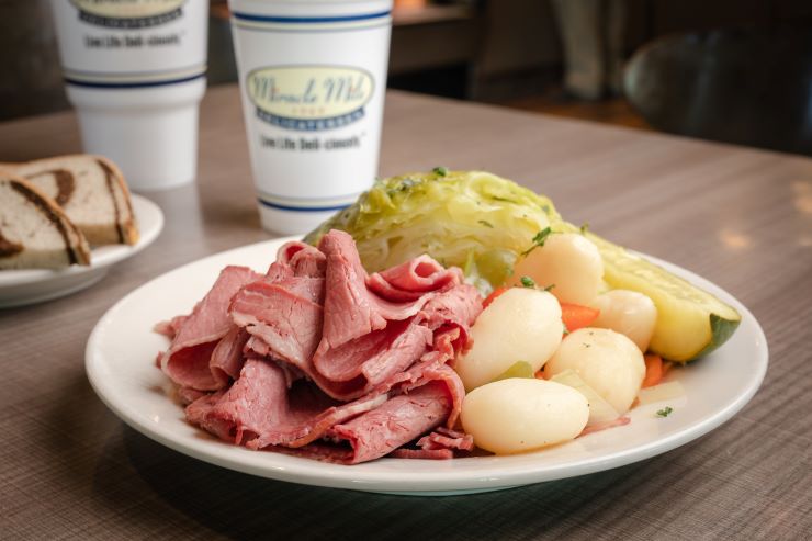 miracle mile deli CORNED BEEF CABBAGE BY THE BITE SHOT