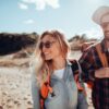 travel couple beach stock.