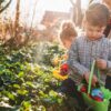 easter egg hunt stock